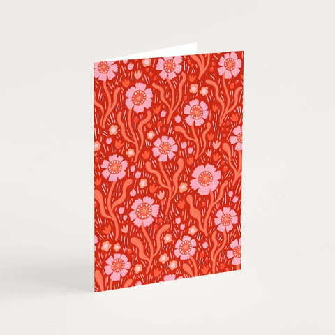 Red Wildflowers Greetings Card - Sprouts of Bristol