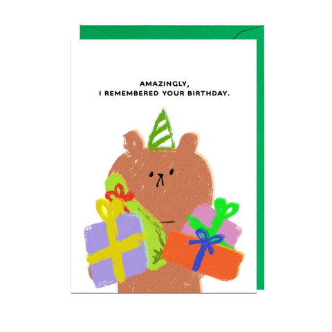 REMEMBER BIRTHDAY Greetings Card - Sprouts of Bristol