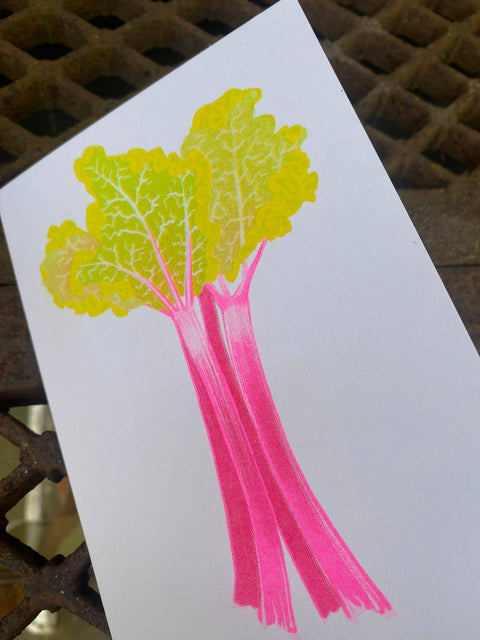 Rhubarb Grow Greetings Card - Sprouts of Bristol