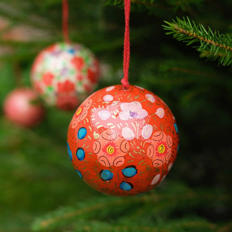 Scarlet Red and Blue Bauble - Sprouts of Bristol