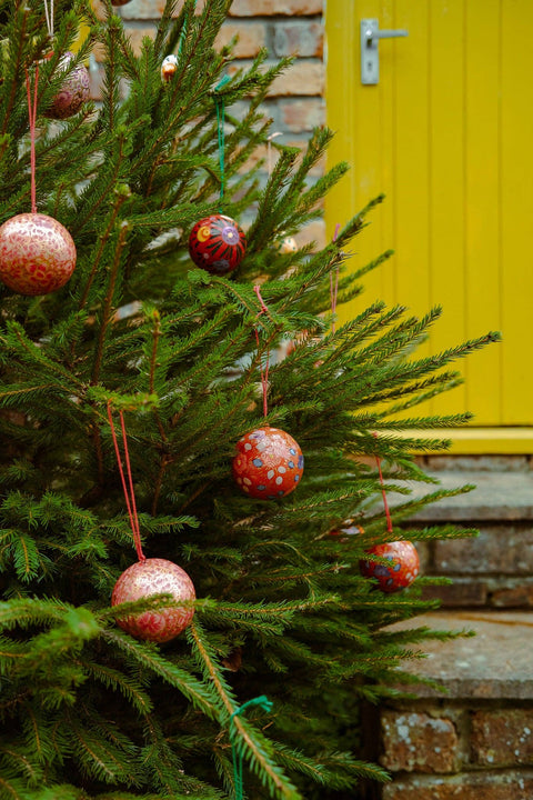 Scarlet Red and Blue Bauble - Sprouts of Bristol