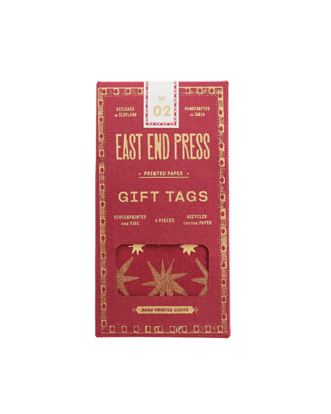 Screen - printed Christmas Gift Tags - Set of Six - Sprouts of Bristol