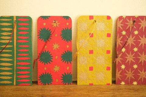 Screen - printed Christmas Gift Tags - Set of Six - Sprouts of Bristol