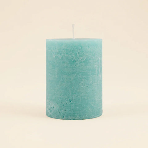 Sea Moss & Driftwood Fragranced Coloured Pillar - Sprouts of Bristol
