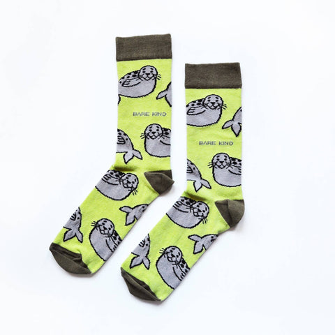 Seal Socks | Bamboo Socks | Summery Green Socks - Sprouts of Bristol