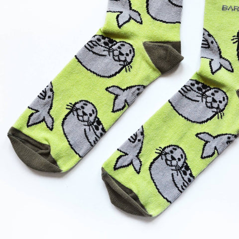 Seal Socks | Bamboo Socks | Summery Green Socks - Sprouts of Bristol