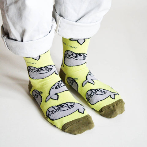 Seal Socks | Bamboo Socks | Summery Green Socks - Sprouts of Bristol