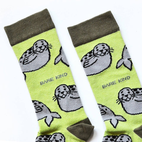 Seal Socks | Bamboo Socks | Summery Green Socks - Sprouts of Bristol