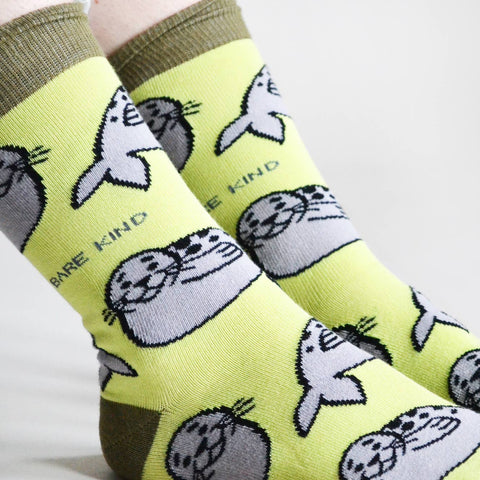 Seal Socks | Bamboo Socks | Summery Green Socks - Sprouts of Bristol