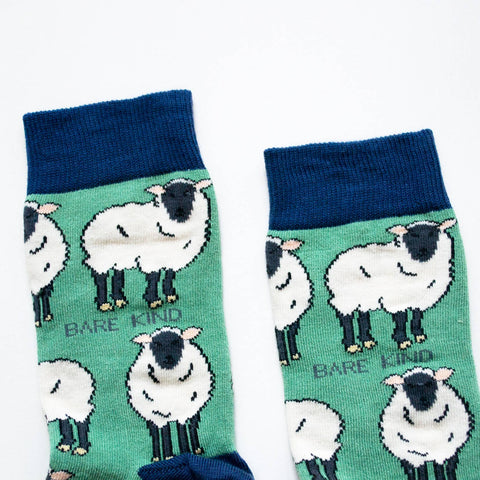 Sheep Socks | Bamboo Socks | Green Socks | Farm Socks - Sprouts of Bristol