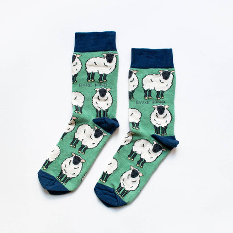 Sheep Socks | Bamboo Socks | Green Socks | Farm Socks - Sprouts of Bristol