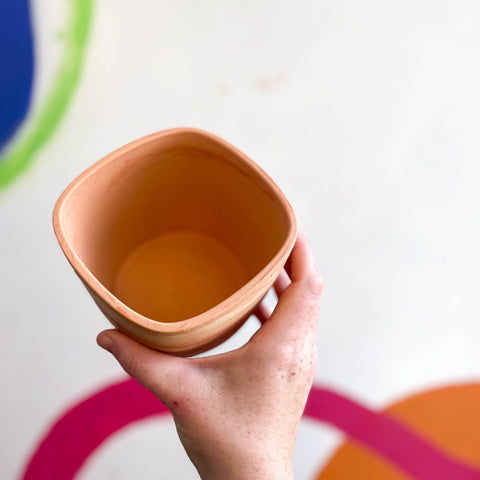 Short Square Terracotta Ceramic Tapered Pot - Sprouts of Bristol