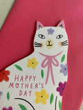 Sitting Kitty Floral Shaped Cat Greetings Card - Sprouts of Bristol