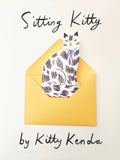 Sitting Kitty Shaped Greetings Card - Sprouts of Bristol