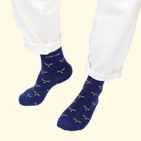Small Motif Bee Bamboo Socks - Sprouts of Bristol