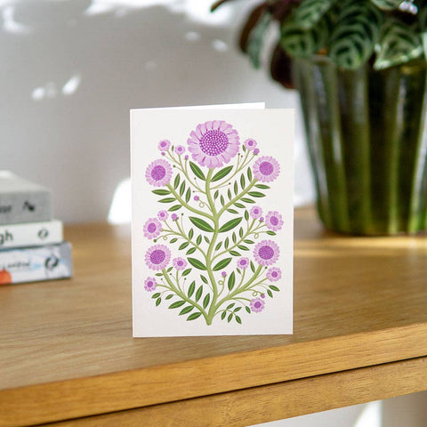 Small Scabious Flowers Greetings Card - Sprouts of Bristol