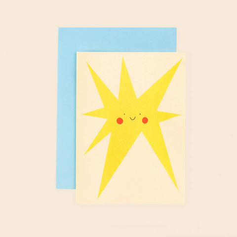 Smiling Star Greeting Card | Gold Star | Achievement Card - Sprouts of Bristol