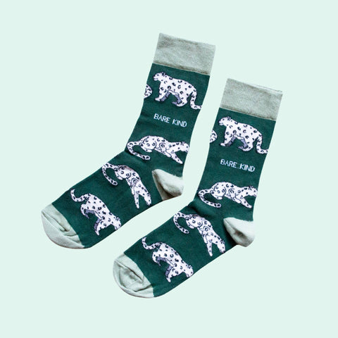 Snow Leopard Bamboo Socks - Sprouts of Bristol