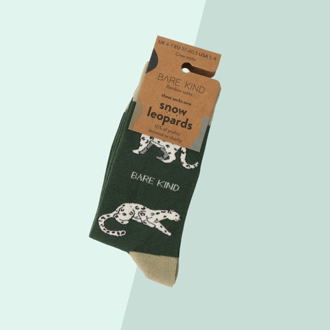 Snow Leopard Bamboo Socks - Sprouts of Bristol