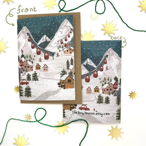 Snow Mountains Christmas Greetings Card - Sprouts of Bristol