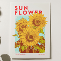 Sunflower Botanical Risograph Print - Sprouts of Bristol