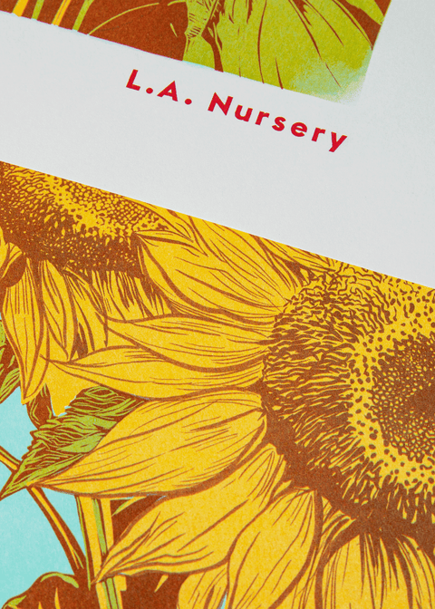 Sunflower Botanical Risograph Print - Sprouts of Bristol