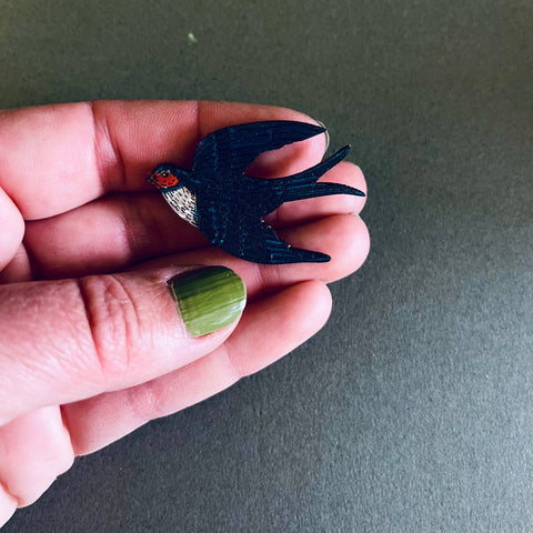 Swallow Mini pin Brooch  - Sprouts of Bristol