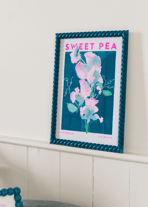 Sweet Pea Flower Risograph Print - Sprouts of Bristol