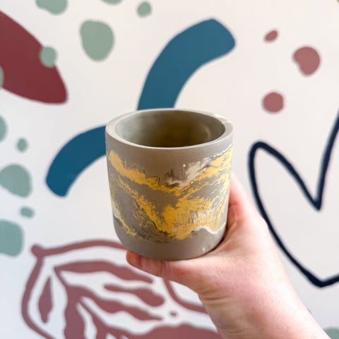 The Yellow - Footed Tortoise Jesmonite Mini Pot [Beneath the Canopy RHS Collab] - Sprouts of Bristol