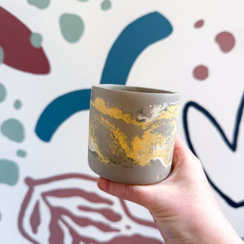 The Yellow - Footed Tortoise Jesmonite Mini Pot [Beneath the Canopy RHS Collab] - Sprouts of Bristol