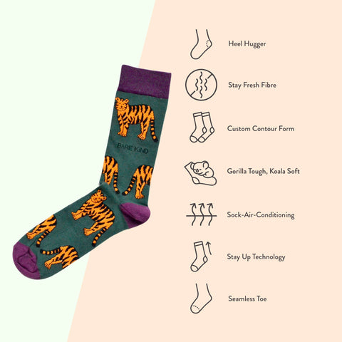 Tiger Bamboo Socks - Sprouts of Bristol