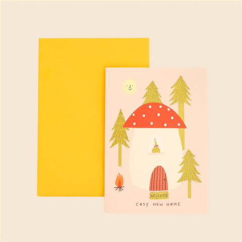 Toadstool Cosy New Home Card | Folky Moving Card | Woodland - Sprouts of Bristol