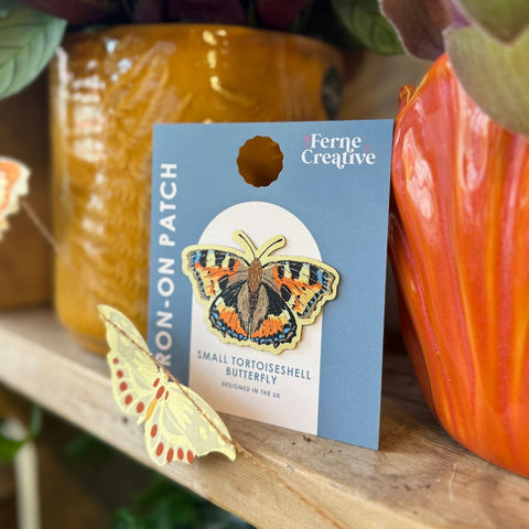 Tortoiseshell Butterfly Embroidered Iron - On Patch - Sprouts of Bristol