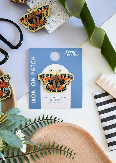 Tortoiseshell Butterfly Embroidered Iron - On Patch - Sprouts of Bristol