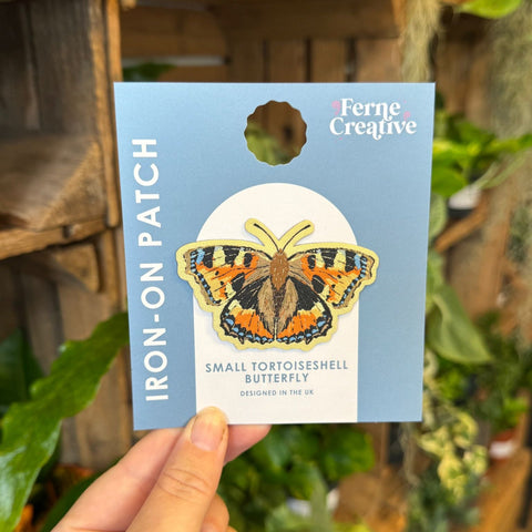Tortoiseshell Butterfly Embroidered Iron - On Patch - Sprouts of Bristol