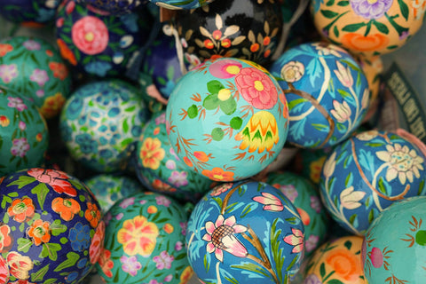 Turquoise Flowers Bauble - Sprouts of Bristol