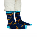 Velociraptor Socks | Bamboo Socks | Blue Socks | Dino Socks - Sprouts of Bristol