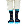 Velociraptor Socks | Bamboo Socks | Blue Socks | Dino Socks - Sprouts of Bristol