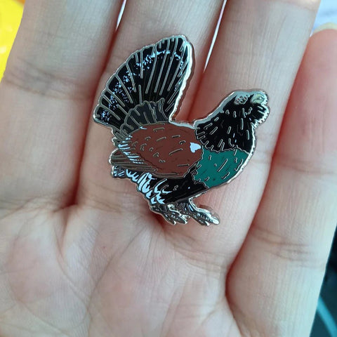 Western Capercaillie Enamel Pin – Designed by Ferne Creative - Sprouts of Bristol