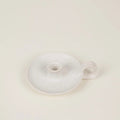 White Speckle, 1/2" Candle Holder with Handle - Sprouts of Bristol