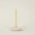 White Speckle, 1/2" Candle Holder with Handle - Sprouts of Bristol