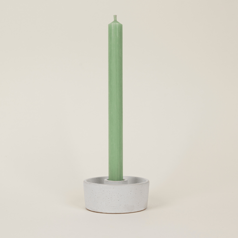 White Speckle 7/8” Candle Holder - Sprouts of Bristol