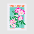 Wild Rose Flower Risograph Print - Sprouts of Bristol