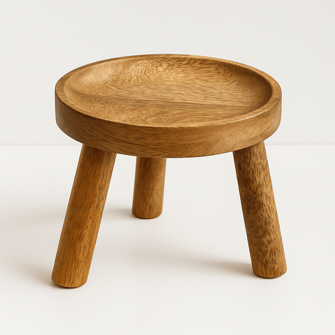 Wooden Tripod Plant Stand – Three Leg Stool Table - Sprouts of Bristol