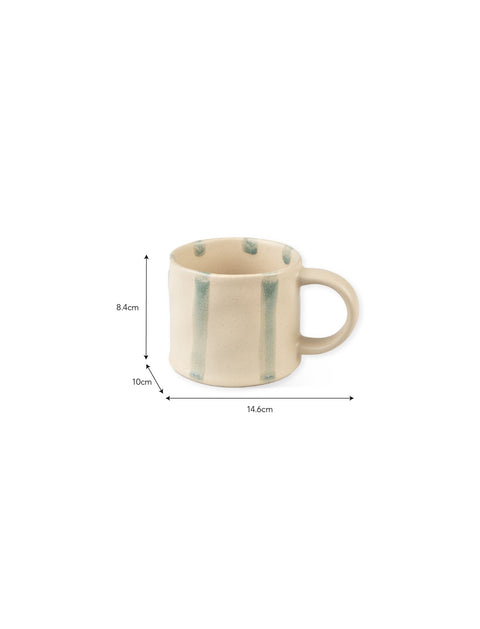 Woolstone Striped Mug – Rosemary Green Stoneware - Sprouts of Bristol