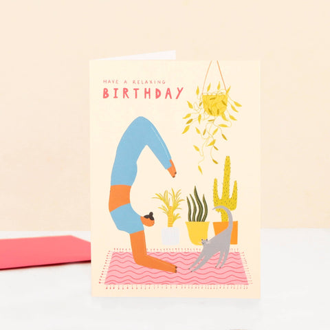 Yoga Birthday Card | Relaxing Birthday | Mindfulness A6 Greetings Card - Sprouts of Bristol