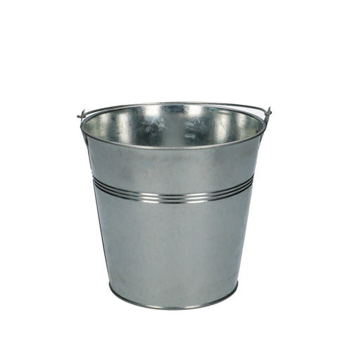 Zinc Basic Silver Bucket Pot - Sprouts of Bristol