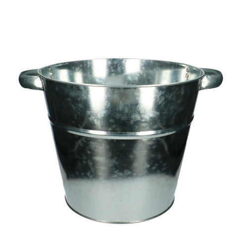 Zinc Silver Bucket Pot with Handles - Sprouts of Bristol