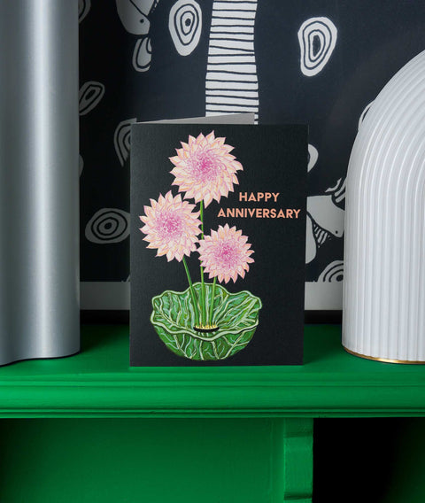 Anniversary Dahlia Greetings Card - Sprouts of Bristol