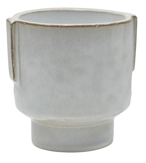 Aries Glazed Handles Planter in White - Sprouts of Bristol